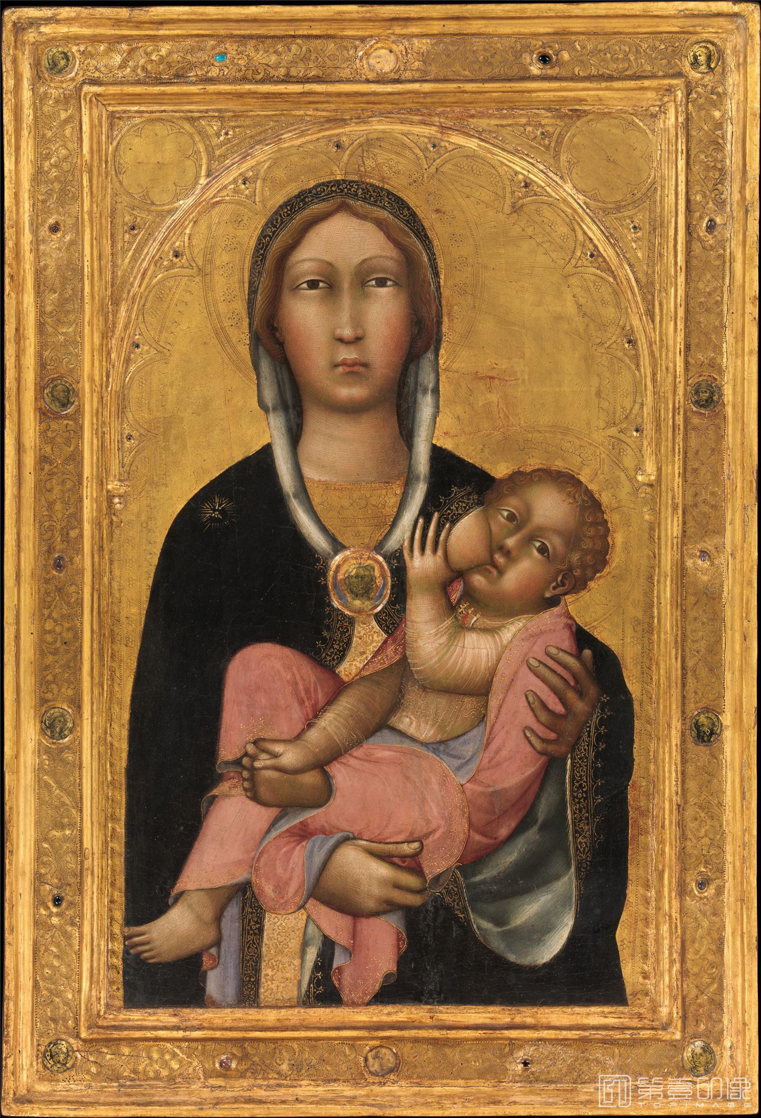 油画-美国纽约大都会美术馆油画藏画-Madonna and Child-1515
